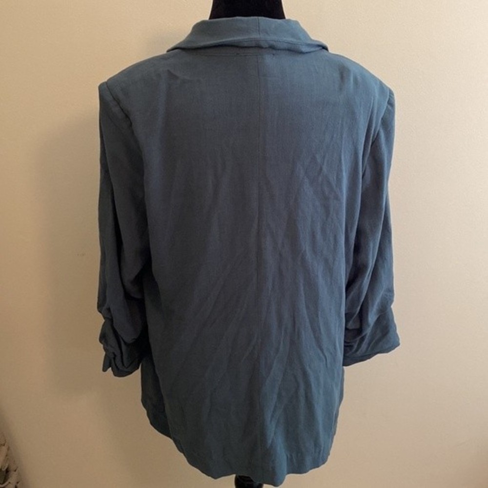 Entro - Solid Blazer Jacket With Shirred Sleeves … - image 6